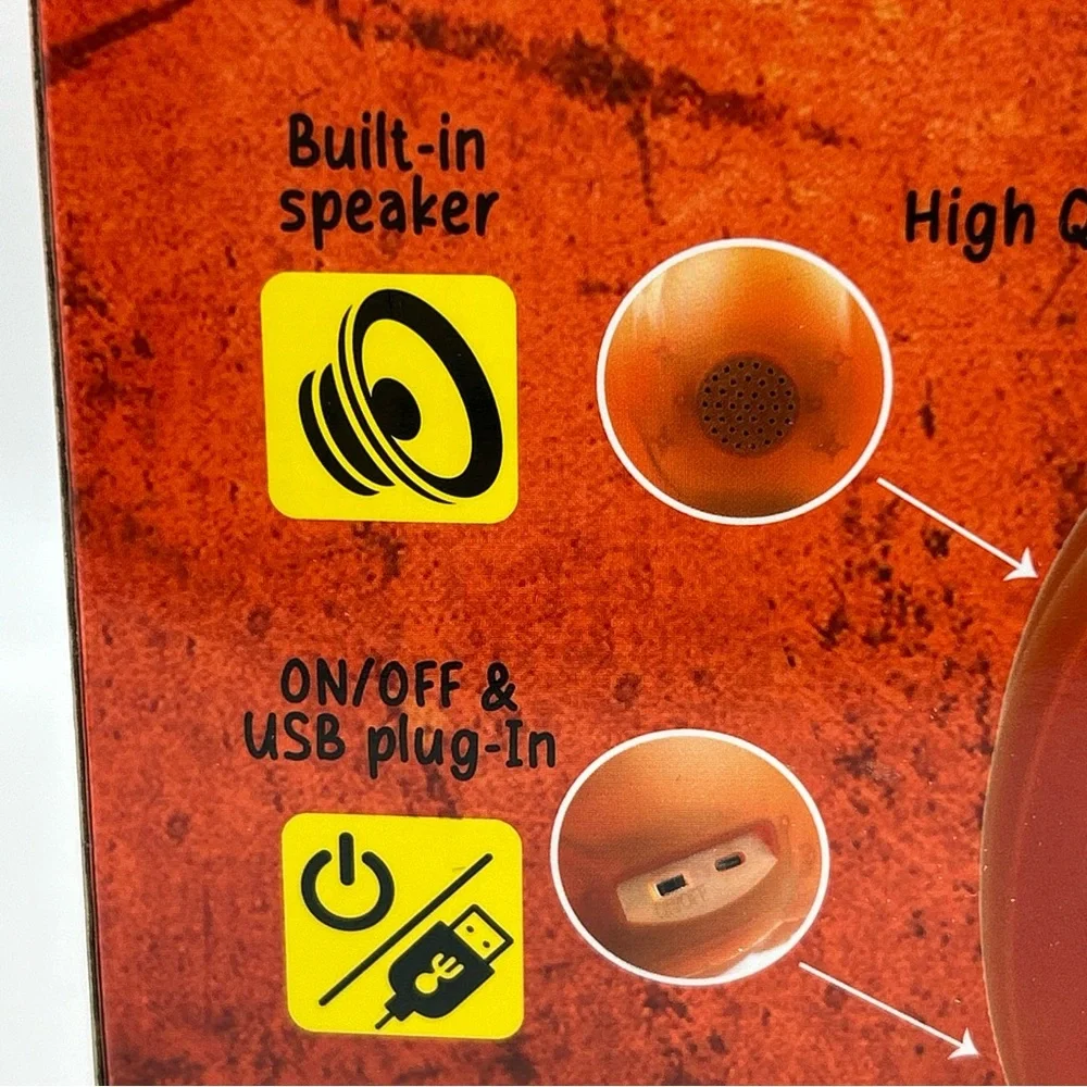 Halloween LED Pumpkin w/Speakers,Halloween Music 5-Fun & Spooky Faces 7.5x8.5”